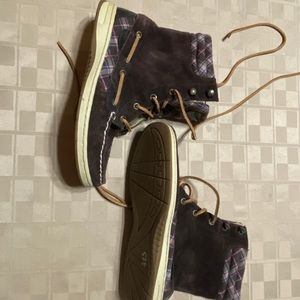 Ankle Boots Booties Brown Suede‎ quilted